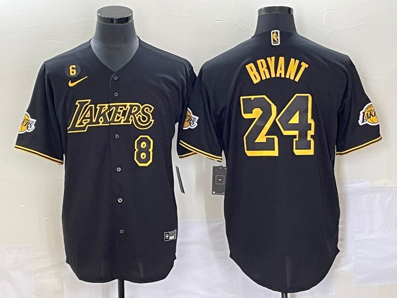 Men Los Angeles Lakers 24 Bryant black 2023 NBA Jersey style4